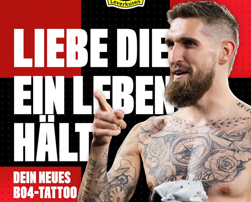 El Bayer Leverkusen regala tatuajes a aficionados