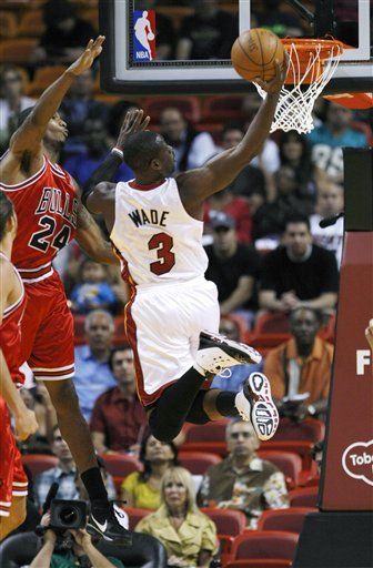 NBA: Heat 95, Bulls 87; Wade llega a marca de 10.000 puntos
