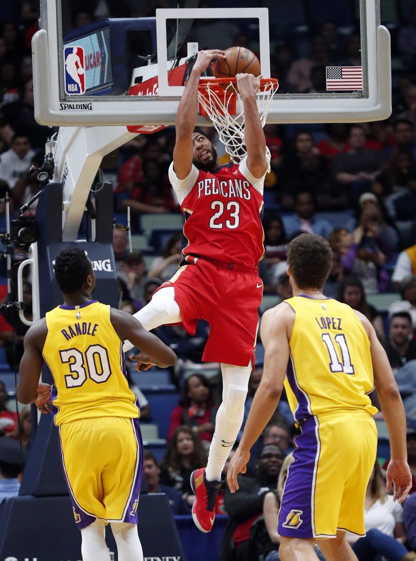 Davis lidera paliza de Pelicans ante Lakers