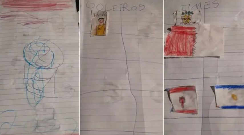 Niño en Brasil hizo un Álbum Panini manual por falta de dinero