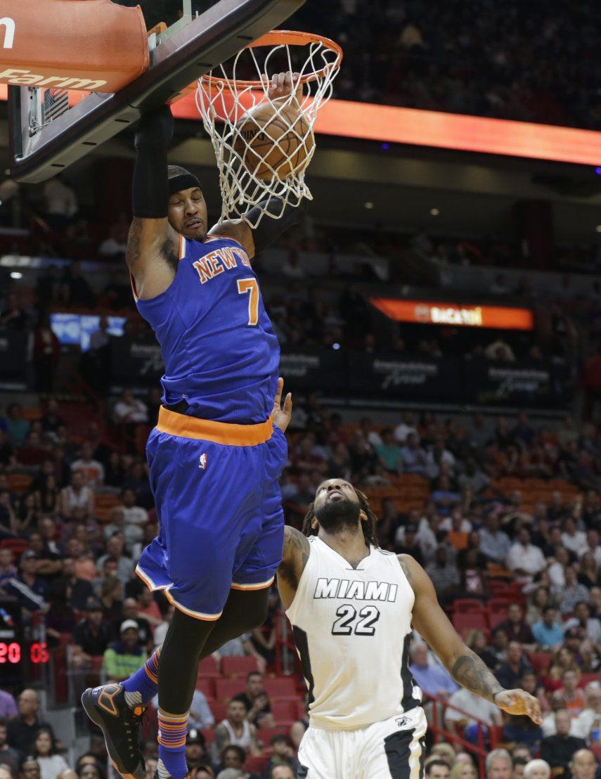 Anthony anota 35 y Knicks vencen a diezmado Heat