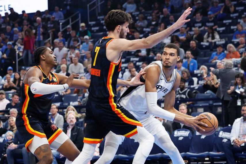 NBA: Thunder de Chet Holmgren ganaron el duelo ante Victor Wembanyama y Spurs