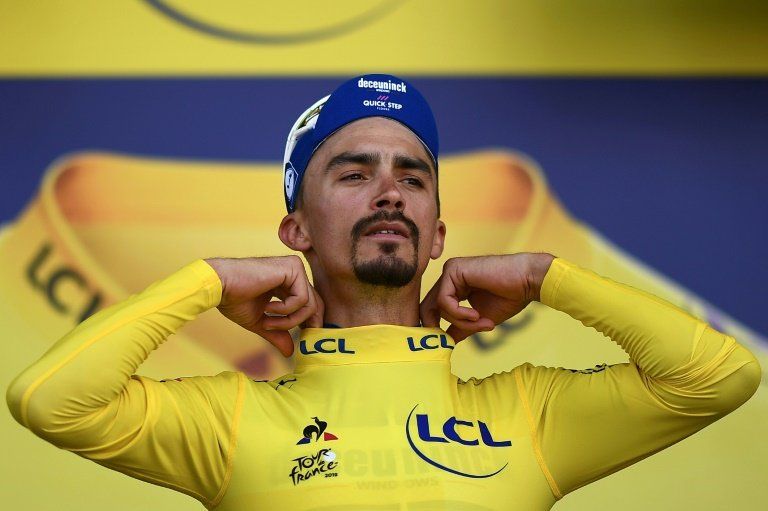 Mi Tour ya es un éxito, celebra el maillot amarillo Alaphilippe
