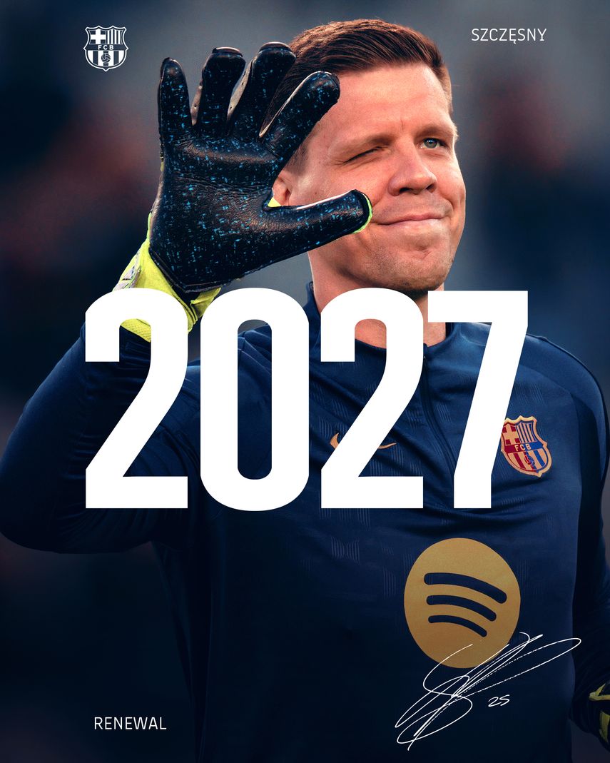 Wojciech Szczęsny renueva por dos años más con el FC Barcelona.