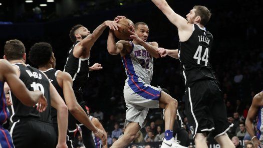 Drummond logra 20 puntos y Pistons aplastan 114-80 a Nets