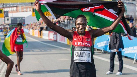 Los kenianos Kamworor y Cherono logran títulos mundiales de media maratón