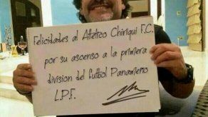 ¿Maradona felicita al Atlético Chiriquí por su ascenso?