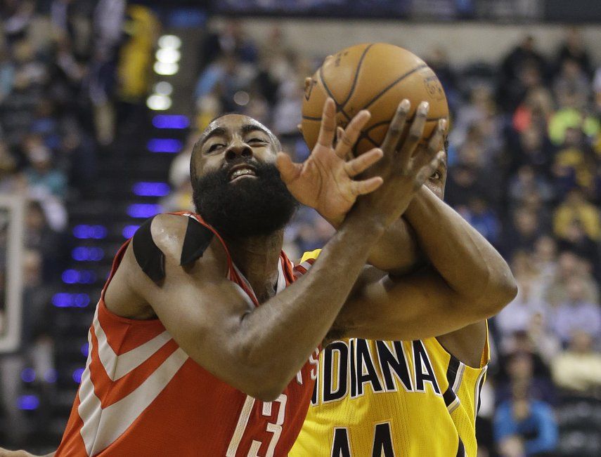 Con 44 puntos de Harden, los Rockets someten a Indiana