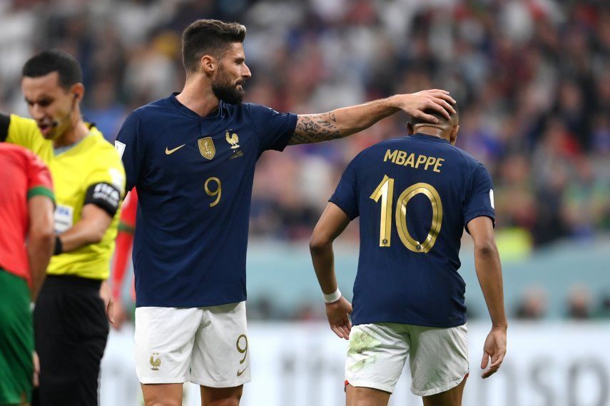 Giroud (9) y Mbappé (10) suman 9 goles en lo que va de Qatar 2022.