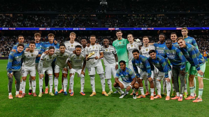 Kylian Mbappé presentó la Bota de Oro al estadio Santiago Bernabéu