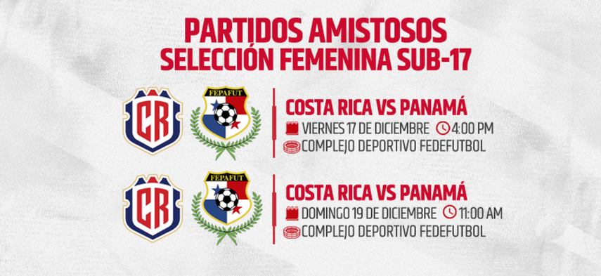 Panamá femenina U17 jugará dos amistosos ante Costa Rica
