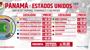 Salen a la venta boletos para el partido Panamá - Estados Unidos en octubre