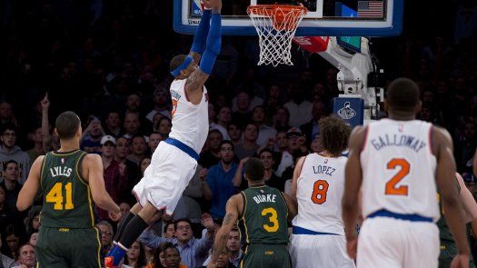 Anthony ayuda a Knicks en triunfo sobre Jazz en tiempo extra