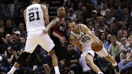 Los Spurs toman ventaja ante Portland apuntalados por Ginóbili, Parker y Splitter