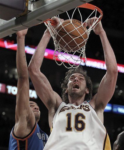 NBA: Lakers 87, Thunder 79; Los Angeles domina la zona pintada