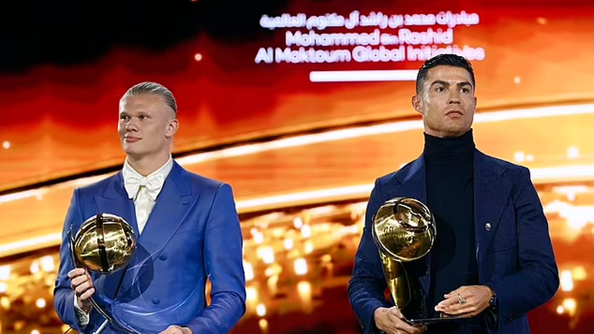 Cristiano Ronaldo y Erling Haaland fueron premiados en los Globe Soccer