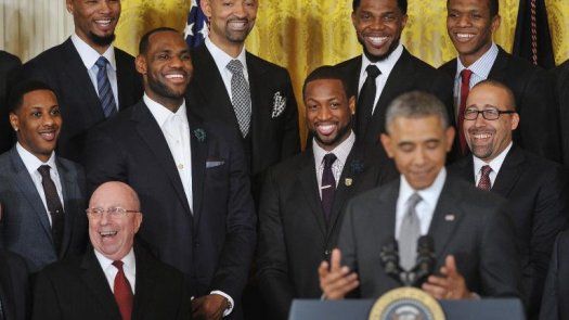 Presidente Barack Obama recibe en la Casa Blanca a los campeones Miami Heat