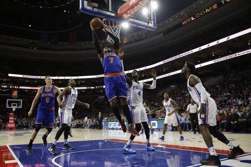 Knicks hilan su 3er triunfo, sobre los anémicos 76ers