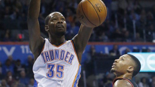 Durant marca la pauta en victoria del Thunder ante Blazers