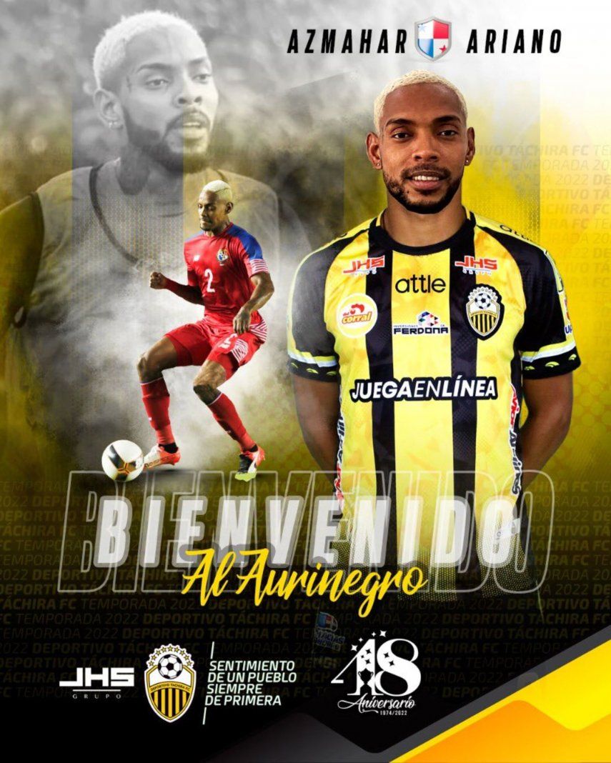 Azmahar Ariano es nuevo jugador del Táchira en Venezuela