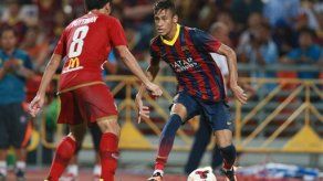 Neymar anota su primer gol con el Barcelona