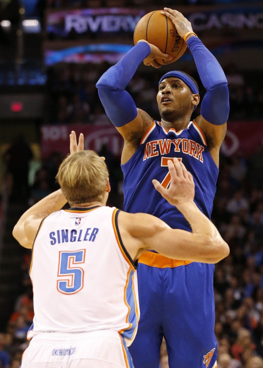 Anthony anota 25 y Knicks resisten para vencer al Thunder