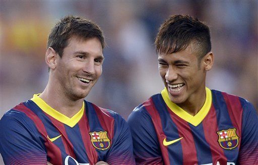 Messi y Neymar juntos y Barsa golea 8-0 a Santos