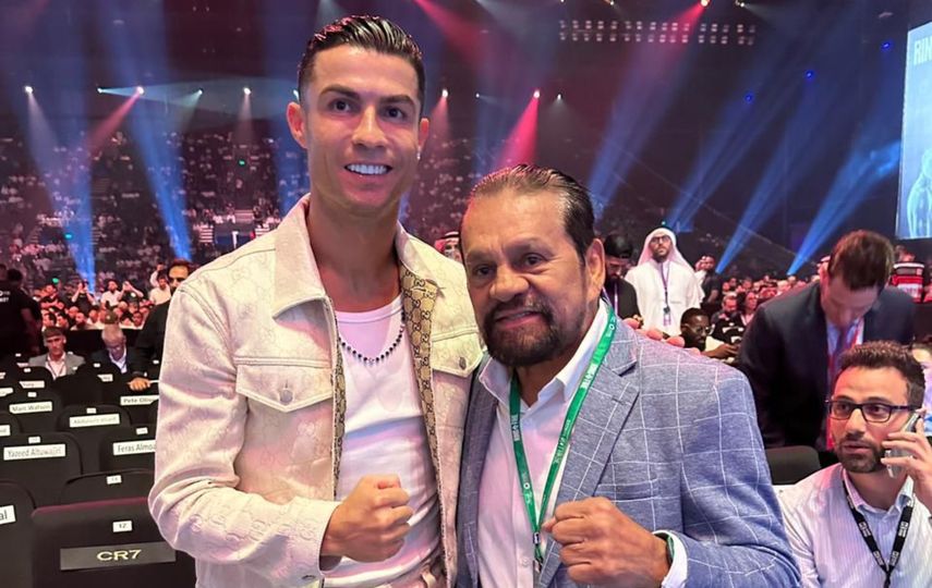 Manos de Piedra Roberto Durán comparte junto a Cristiano Ronaldo en Arabia Saudita