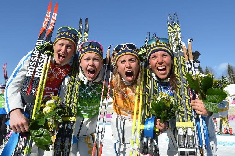 Suecia logra el oro en relevos 4x5 kilómetros femeninos de esquí de fondo