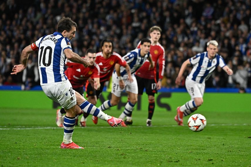 Europa League: La Real Sociedad salva un empate contra el Manchester United
