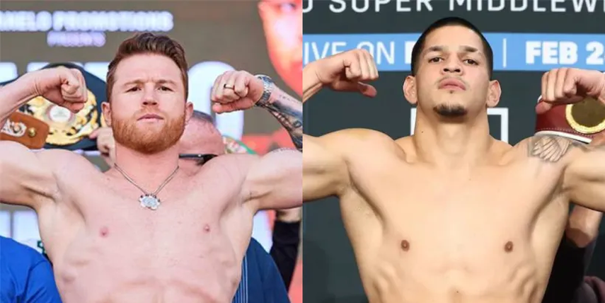 Saúl Canelo Álvarez y Edgar Berlanga cumplieron en la báscula
