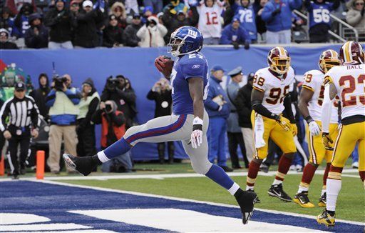 NFL: Giants 31, Redskins 7;Jacobs y Bradshaw anotan junto 4 veces