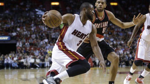 Con 30 puntos de Wade, Heat remonta y vence a Blazers