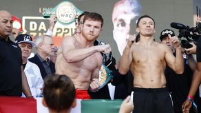 Canelo Álvarez y GGG en el pesaje oficial.