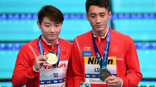 Dos chinos ganan clavados mixtos sincronizados en mundial, los mexicanos llevan el bronce