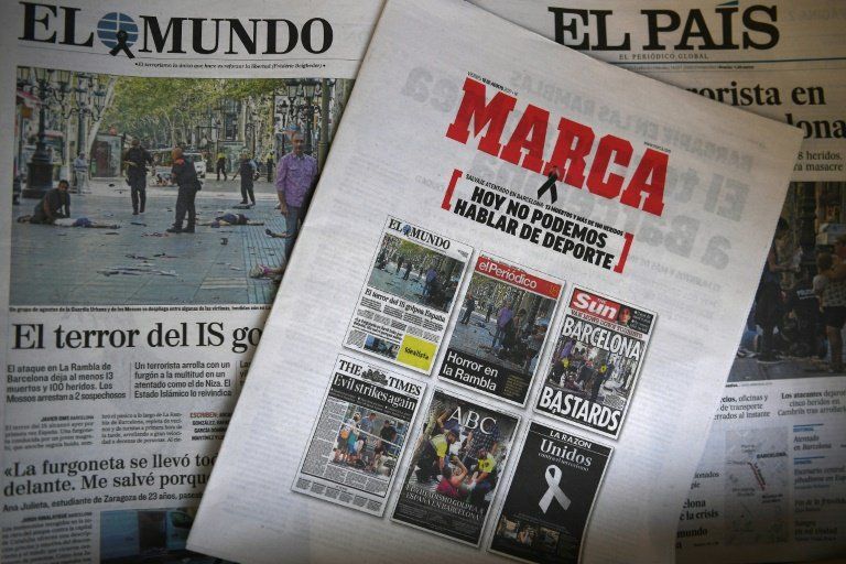 La prensa deportiva española elude hablar de deporte tras los atentados de Barcelona