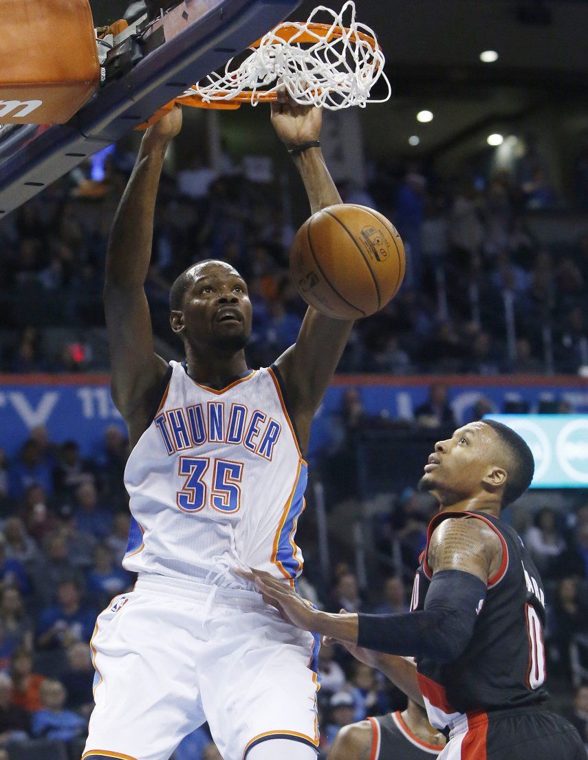Durant marca la pauta en victoria del Thunder ante Blazers