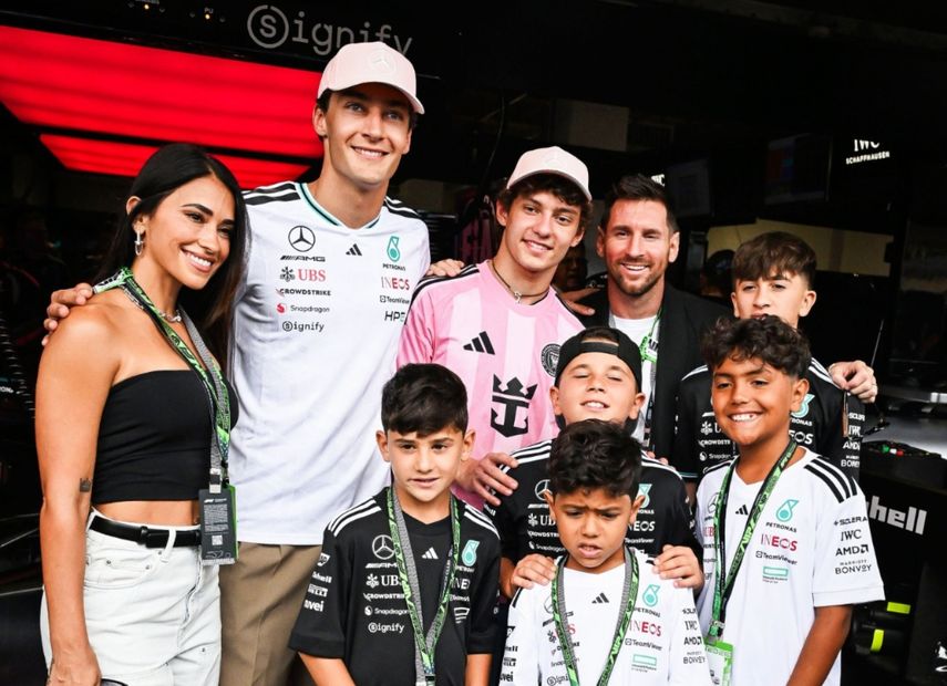 Lionel Messi y su familia asisten al Gran Premio de Miami de la F1