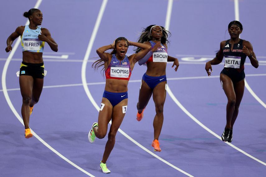 París 2024: Gabby Thomas logra el oro en los 200m planos