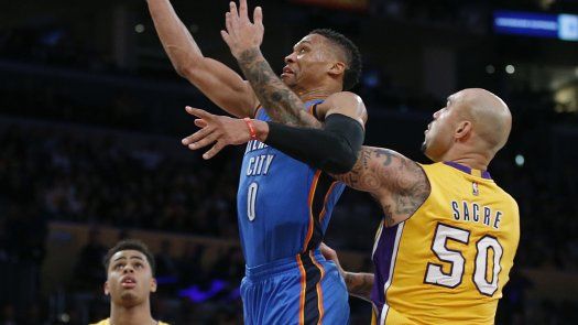 Thunder vuelve a doblegar a Lakers, se impone 120-85