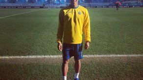 Adalberto Carrasquilla entrena con el fillial del Espanyol de Barcelona