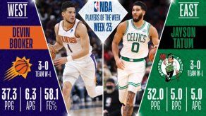 NBA: Devin Booker y Jayson Tatum nombrados Jugadores de la Semana