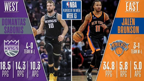 NBA: Domantas Sabonis Jalen Brunson fueron nombrados Jugadores de la Semana