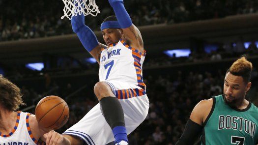 Knicks vencen a Celtics pero pierden a Carmelo