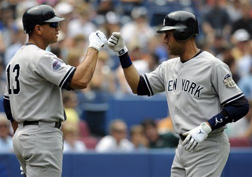 MLB: Yanquis 9, Azulejos 4; Jeter y Rodrí­guez batean jonrones