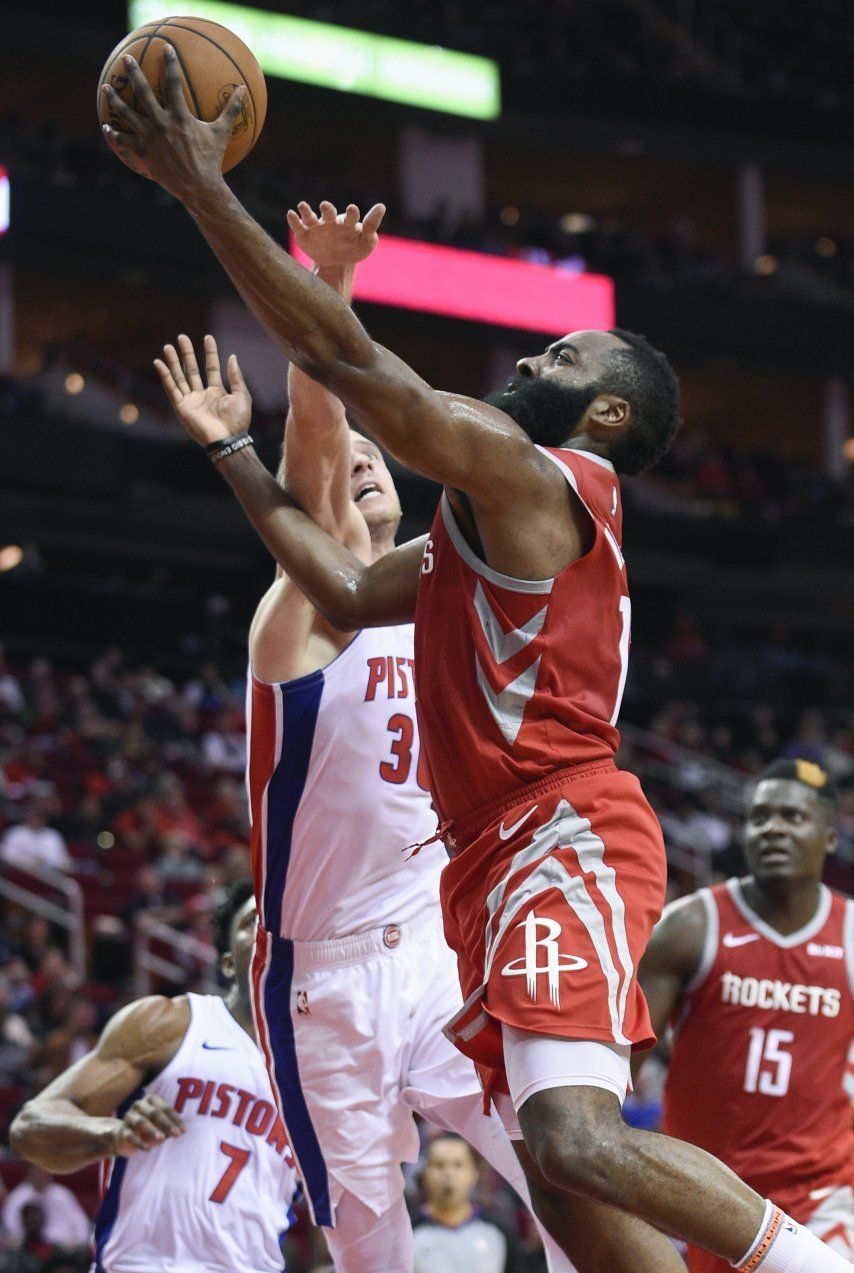 Harden se destapa con 43 puntos y Rockets derrotan a Pistons