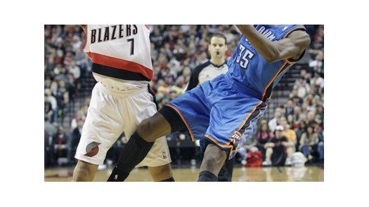 NBA: Thunder 107, Trail Blazers 106; Durant y Westbrook se lucen
