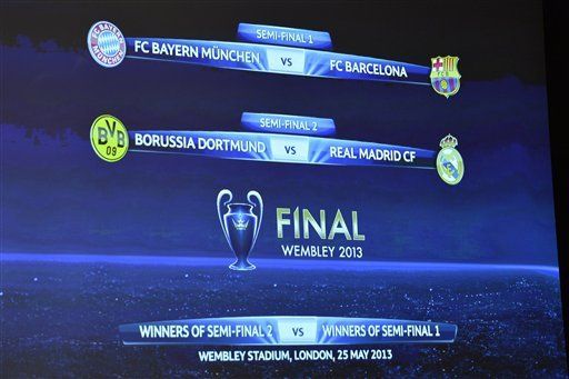 Campeones: Barsa vs. Bayern, Madrid vs. Dortmund
