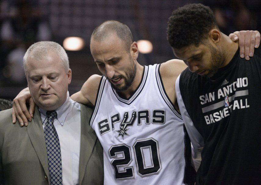 Spurs apalean pero Ginóbili sufre esguince