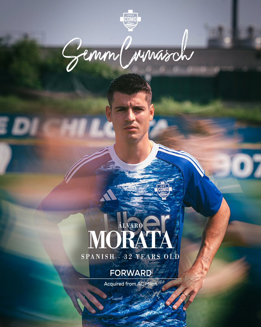 El Como de Cesc Fàbregas hizo oficial el fichaje de Álvaro Morata